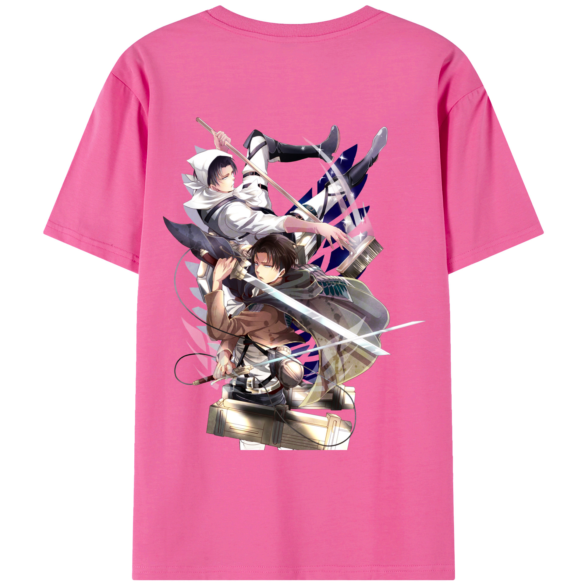 （画像用） 進撃の巨人 リヴァイ·アッカーマン Attack on Titan Levi Ackerman レディース半袖Tシャツ(バックプリント)